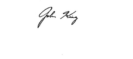 signature of John King