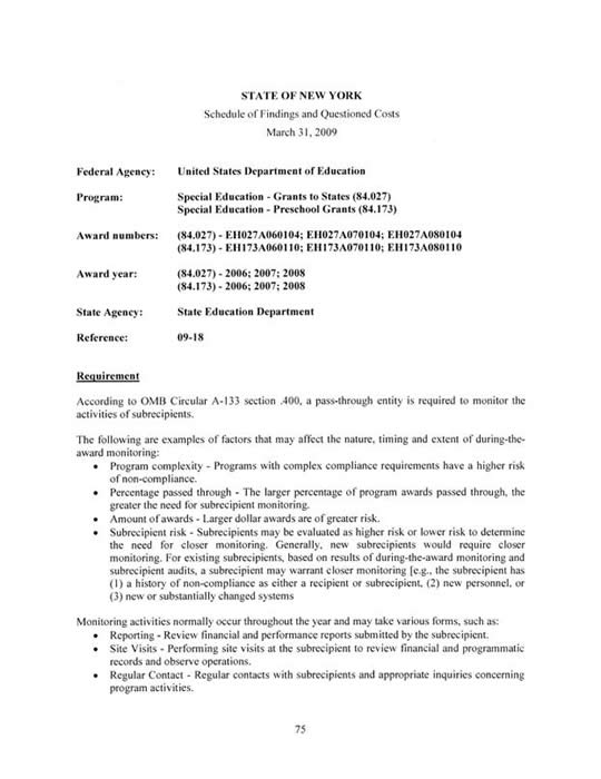 Audit Report Abstracts March 2010