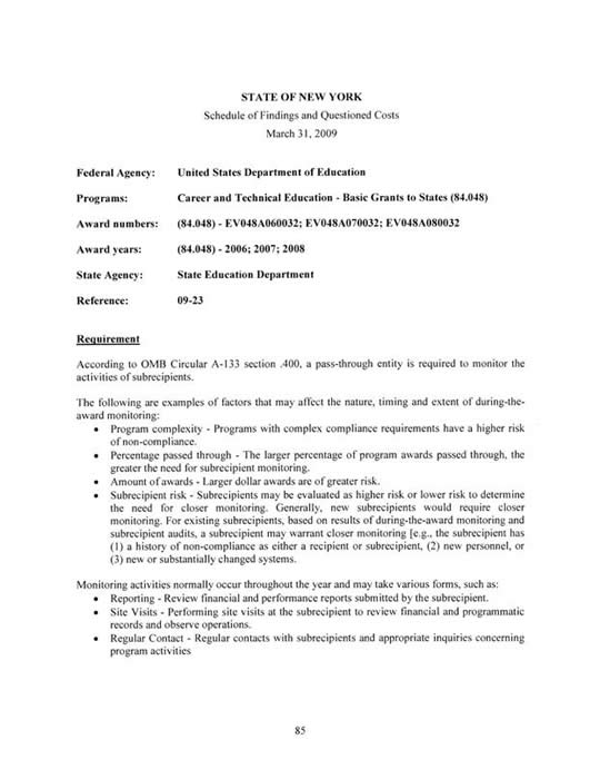 Audit Report Abstracts March 2010